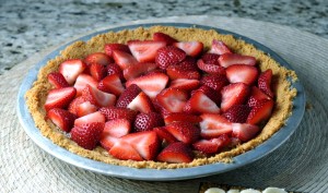 Strawboffee Pie with Strawberry Layer