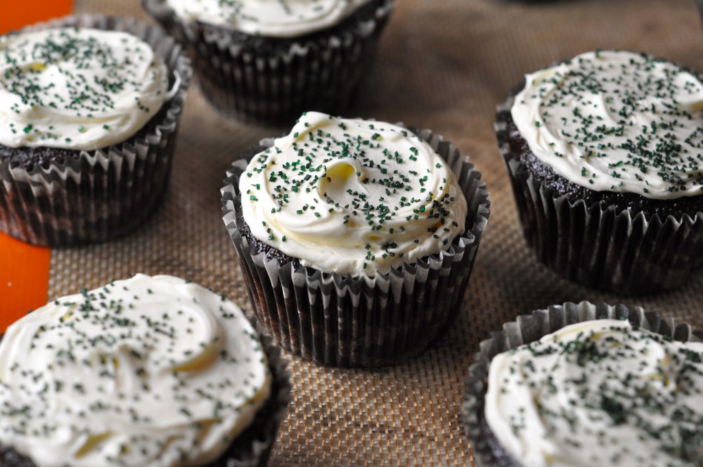 Chocolate Cupcakes with White Chocolate Frosting
