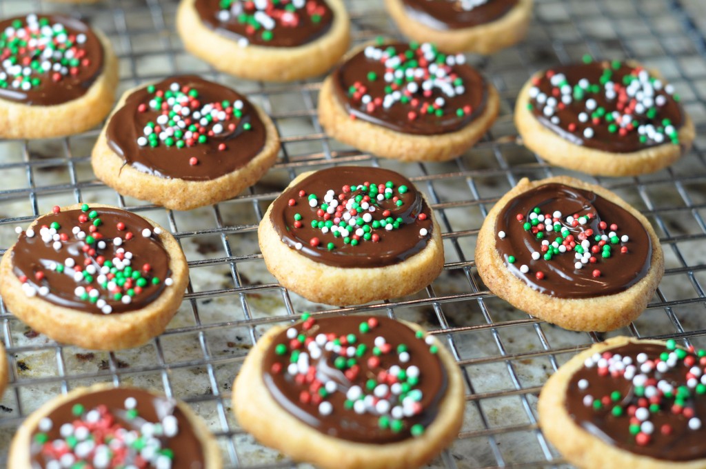 Holiday Sugar Cookie Dipped in Chocolate 