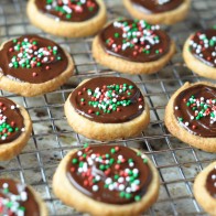Holiday Sugar Cookie Dipped in Chocolate