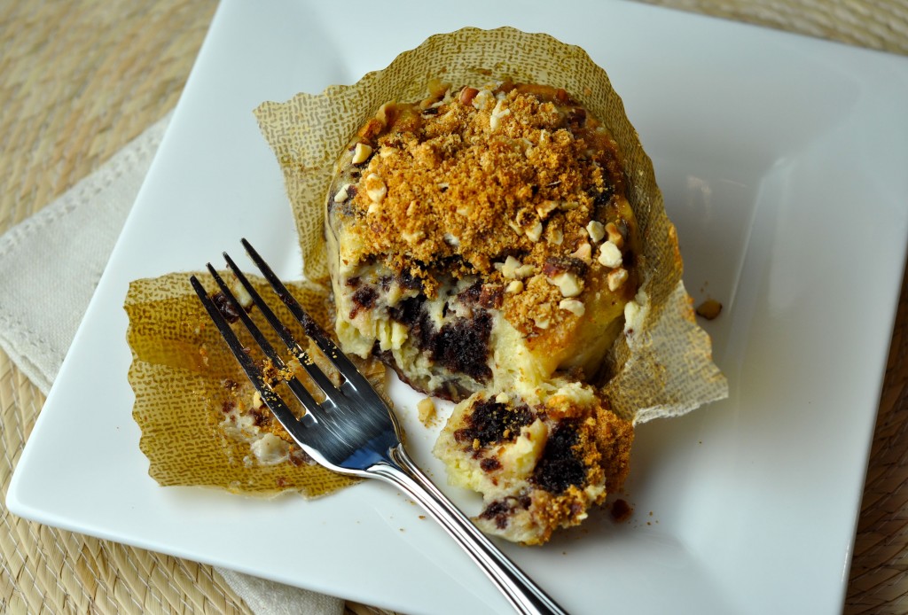 Hazelnut Brioche Bread Pudding with Chocolate Cake Chunks