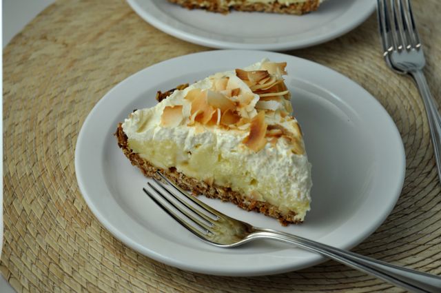 Coconut Cream Pie with Oatmeal Coconut Crust