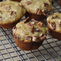 Rum Spice Banana Muffins with Pecans